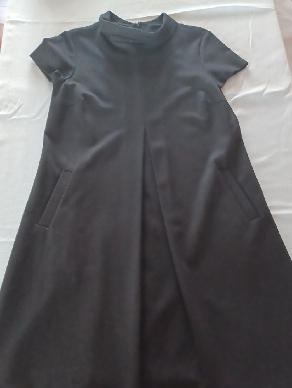 J. McLaughlin Black Mock-Neck A-Line Mini Dress with Pockets